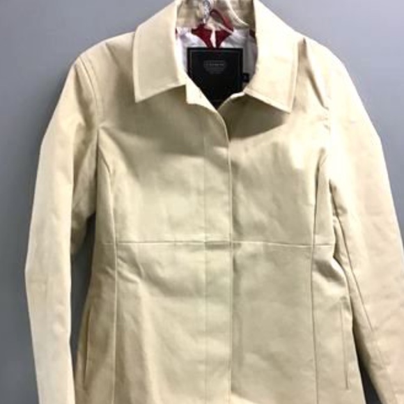 Coach Red Leather Trench Coat Sz S - Picture 9 of 11